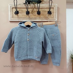 Cesar Blanco Conjunto punto GRIS MAUVE unisex