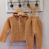 Cesar blanco conjunto bebe mostaza