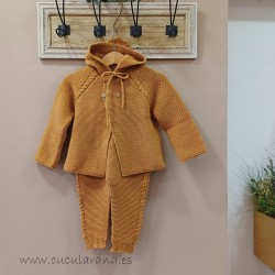 Cesar blanco conjunto bebe mostaza