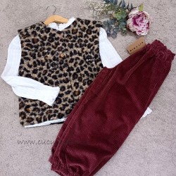 Mia y Lia pantalon ALADIN pana Granate