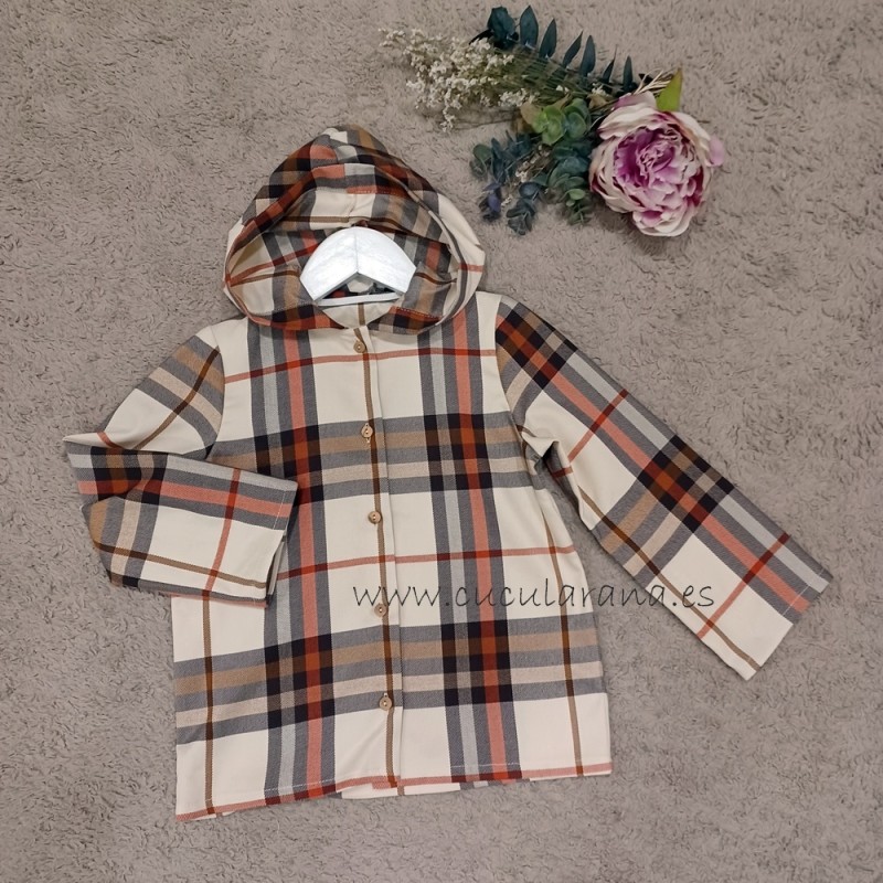 Camisa niño capucha cuadros mia y lia