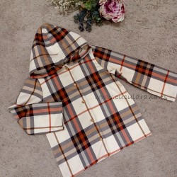 Camisa niño capucha cuadros mia y lia