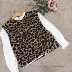 Mia y Lia Chaleco borreguito print