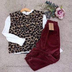 Mia y Lia Chaleco borreguito print