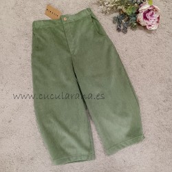 Mia y Lia Pantalon pana verde de niña