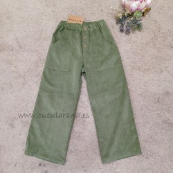 Mia y Lia pantalón de Pana Unisex verde