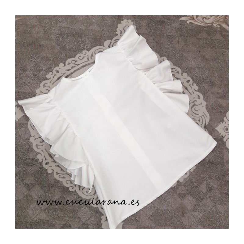 Blusa Blanca Volante de MIA Y LIA