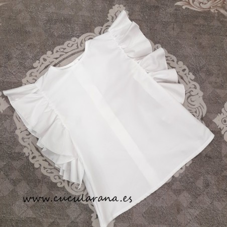 Blusa Blanca Volante de MIA Y LIA